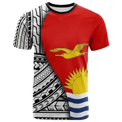Kiribati T- Shirt - Coat Of Arm and Polynesian Patterns