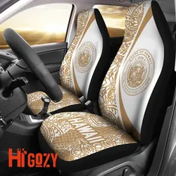 Hawaii Coat Of Arm Polynesian Car Seat Covers - Circle Style 06 J1