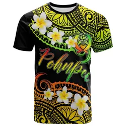 Pohnpei Custom Personalised T-Shirt - Plumeria Polynesian Vibe Reggae