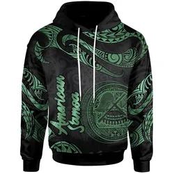American Samoa Polynesian Hoodie - Poly Tattoo Green Version
