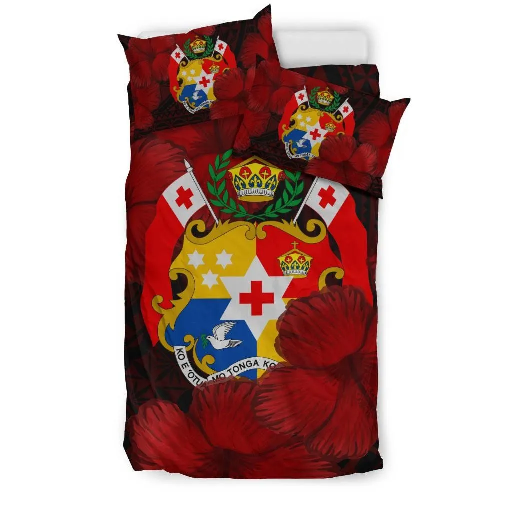 FamilyGater Bedding Set - Cover and Pillow Cases Tonga Coat Of Arm Hibiscus - AH J4