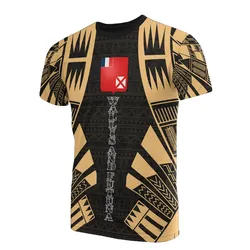 Wallis and Futuna T shirt - Wallis and Futuna Coat Of Arms Polynesian Tattoo Gold Style