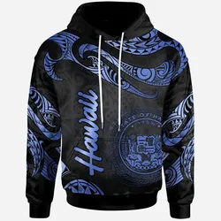 Hawaii Polynesian Hoodie - Poly Tattoo Blue Version