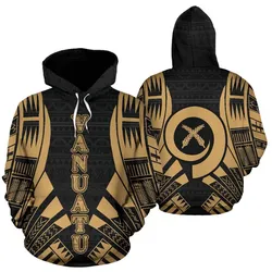 Vanuatu Polynesian Hoodie - Gold Tattoo