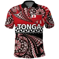 Tonga Polo Shirt Polynesian Tattoo Tongan Tapa K4