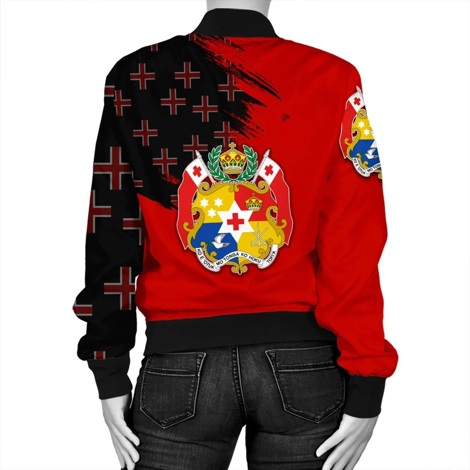 Tonga Coat Of Arms Women's Bomber Jacket - Flag Style JH