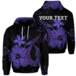 Alohawaii Hoodie - (Personalised) Hawaiian Fish Hook Hibiscus Plumeria Polynesian Hoodie - Purple - AH - J4R