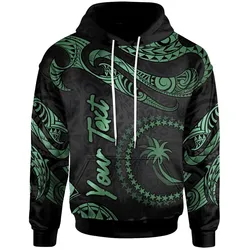 Chuuk Micronesia Custom Personalised Hoodie - Poly Tattoo Green Version