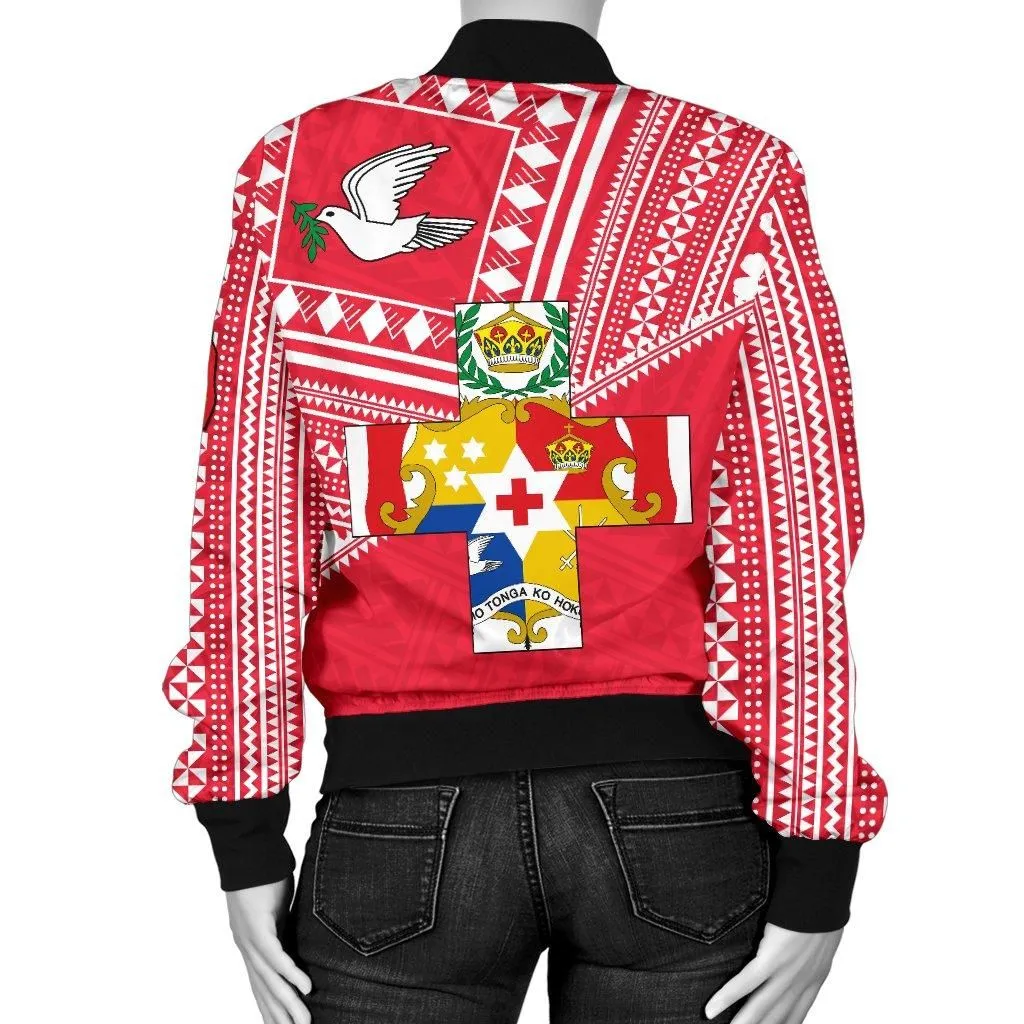 Mate Maa Tonga Women Bomber Jacket Coat Of Arms