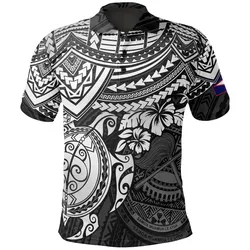 American Samoa Polo Shirt - American Samoa Flag Seal White Turtle Hibiscus