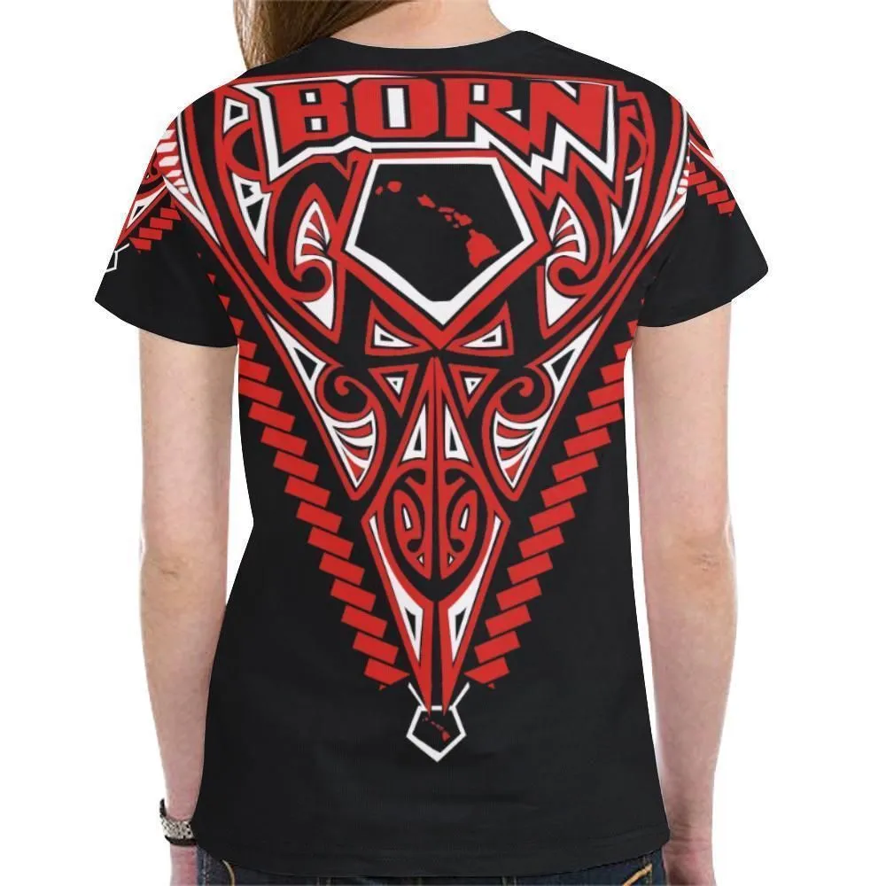 Hawaii T Shirt - Hawaii Map Polynesian Tattoo