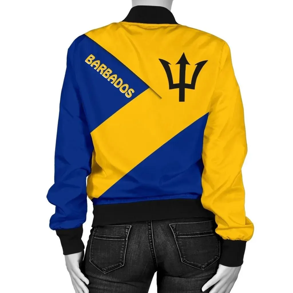 Barbados Women's Bomber Jacket- Barbados Flag Style -BN25