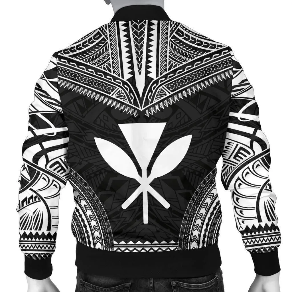 Kanaka Maoli Polynesian Chief Mens Bomber Jacket - Black Version