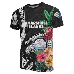 Marshall Islands T-Shirt Polynesian with Hibiscus TH5