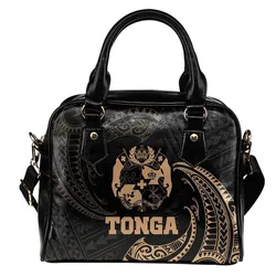 Tonga Polynesian Shoulder Handbag - Gold Tribal Wave
