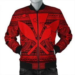 FamilyGater Jacket - Hawaiian Kanaka Polynesian Tribal Bomber Jacket Reggae Color Red AH - J7R
