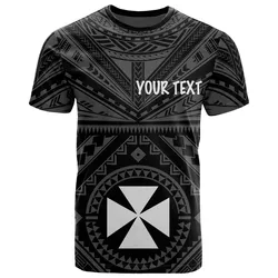 Wallis and Futuna Personalised T-Shirt- Wallis and Futuna Seal With Polynesian Tattoo Style