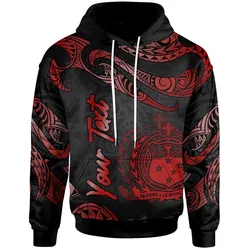 Samoa Polynesian Custom Personalised Hoodie - Poly Tattoo Red Version