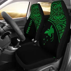 Papua New Guinea Custom Personalised Car Seat Covers - Papua New Guinea FLag Polynesian Green Curve