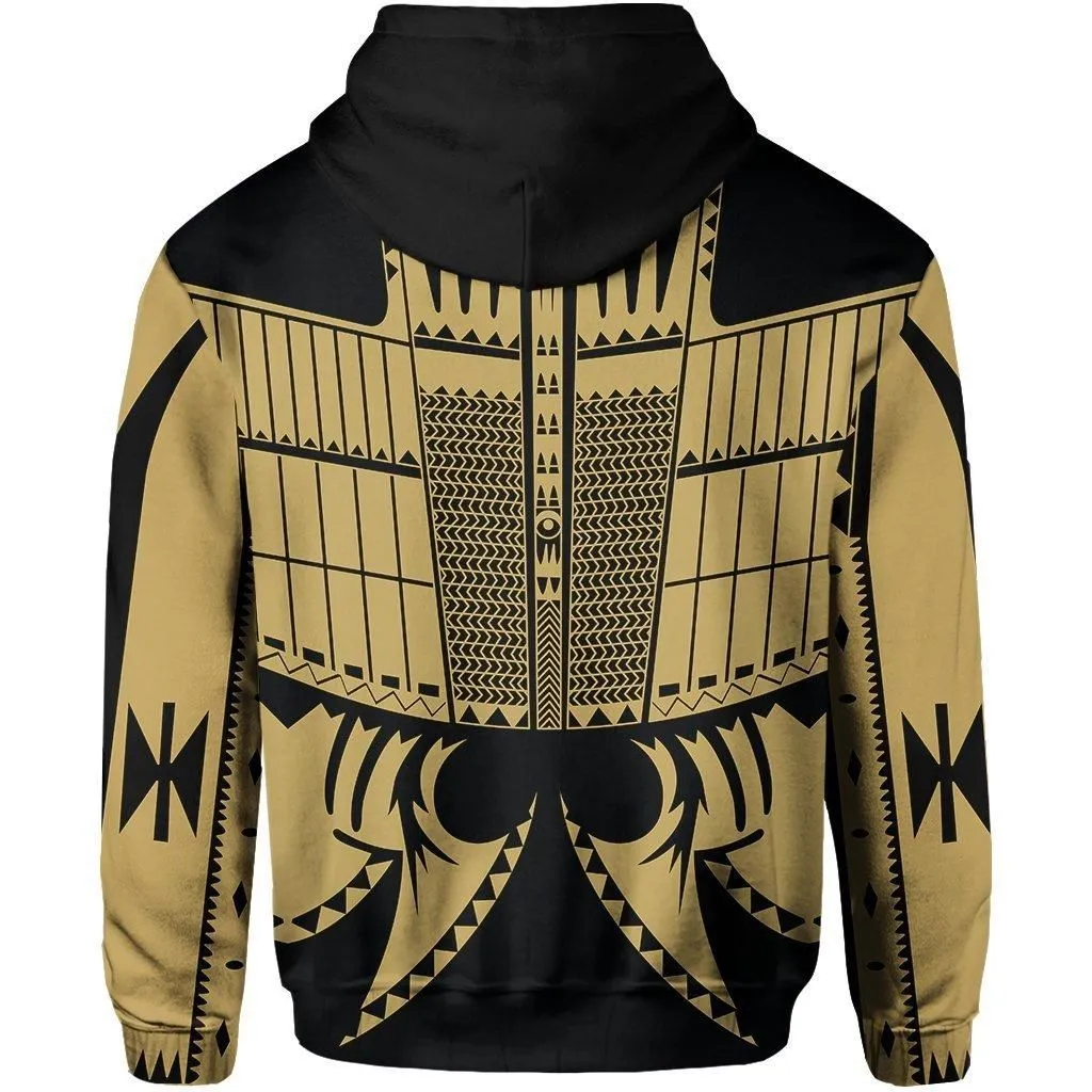 Warrior Yap Tattoo All Over Hoodie Gold