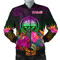 Federated States of Micronesia Personalised Men's Bomber jacket - Summer Hibiscus - BN15