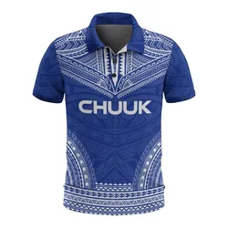 Chuuk Polo Shirt - Chuuk Flag Polynesian Chief Tattoo Flag Version