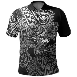 Hawaii Turtle Polo Shirt, Polynesian Tattoo Golf Shirt BN11