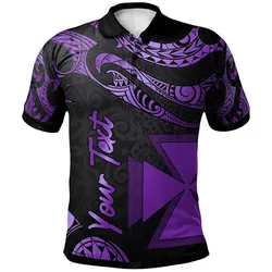 Wallis And Futuna Polynesian Custom Personalised Polo Shirt - Poly Tattoo Purple Version