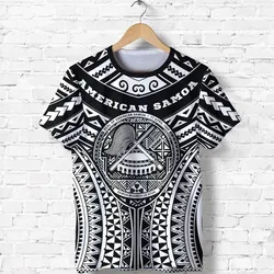 Polynesian Tattoo T shirt, American Samoa Tribal Tattoo Shirt - White