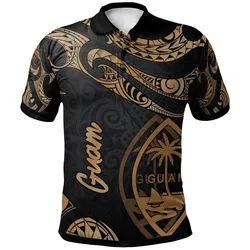 Guam Polynesian Polo Shirt - Poly Tattoo Gold Version