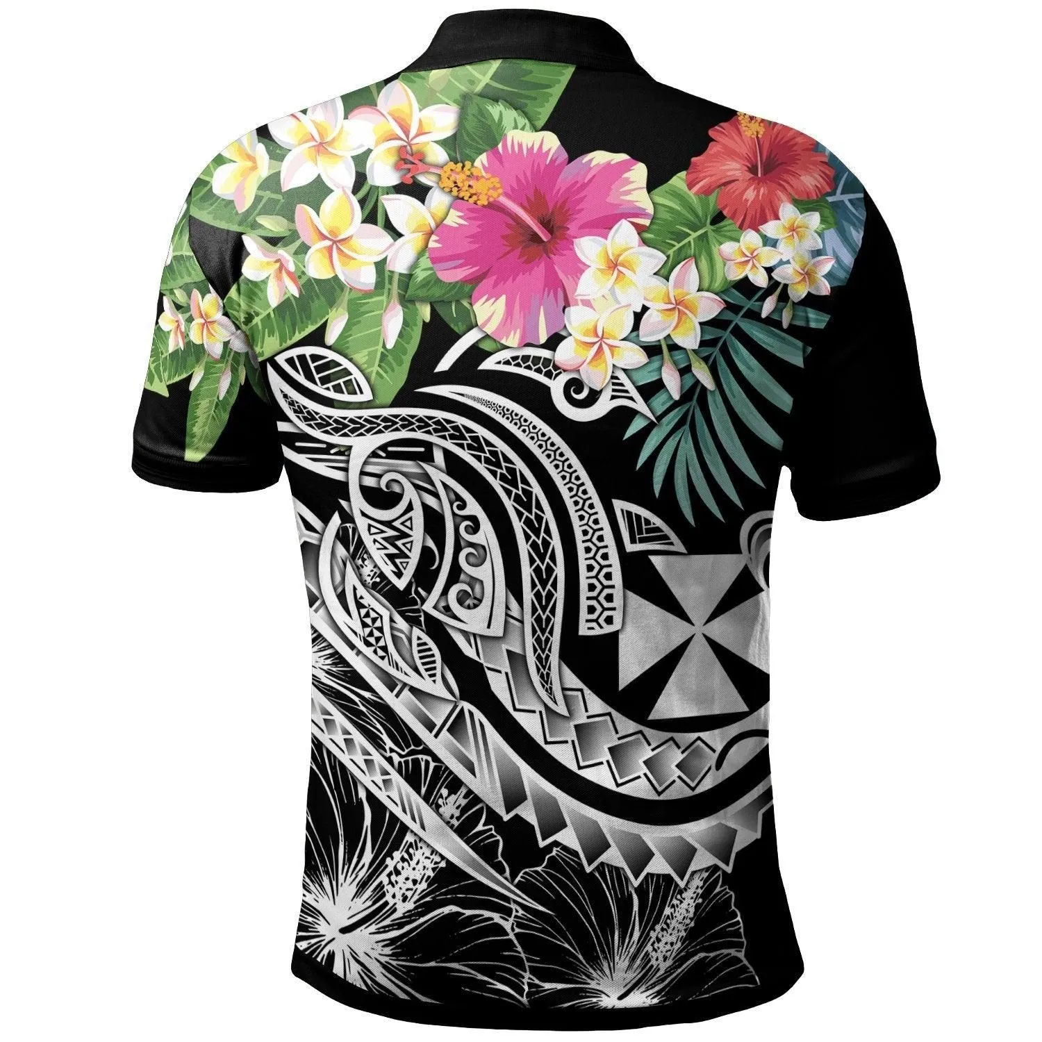Wallis and Futuna Polynesian Polo Shirt - Summer Plumeria (Red)