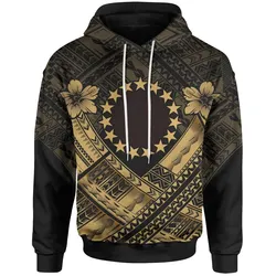 Cook Islands Polynesian Hoodie- Cook Islands Gold Seal Camisole Hibiscus Style - BN18