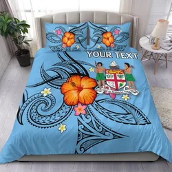 (Custom Personalised) Fiji Bedding Set - Hibiscus With Tribal LT12