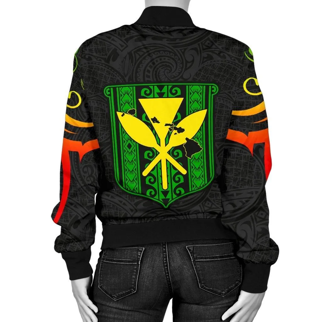 Hawaiian Kanaka Womens Bomber Jacket Hawaii Always In My Heart AH