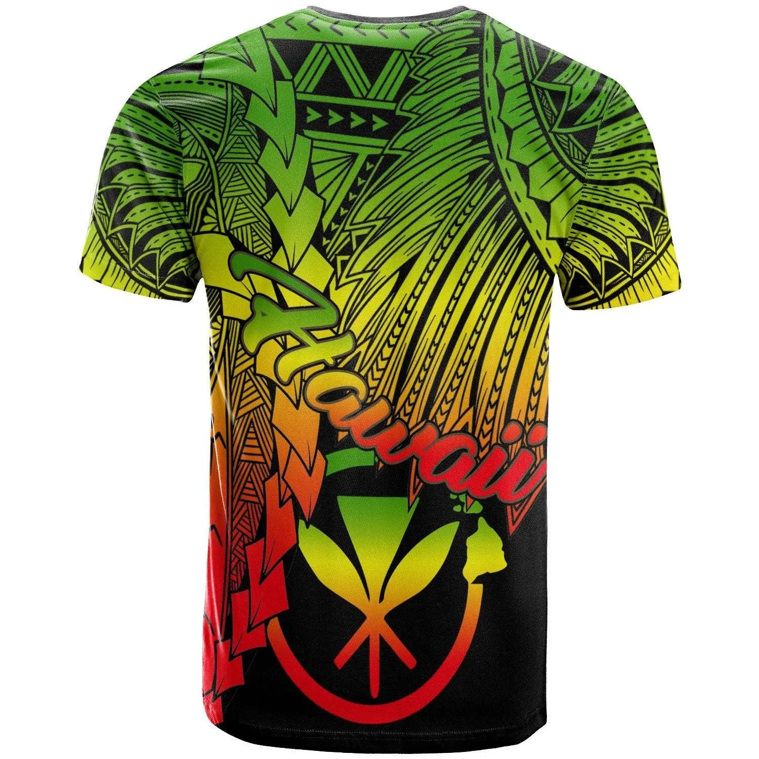 Hawaii Polynesian Custom Personalised T-Shirt - Tribal Wave Tattoo Reggae