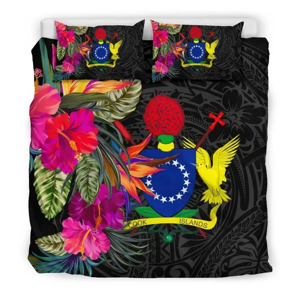 Vibe Hoodie Cook Islands Bedding Set - Polynesian Hibiscus Pattern