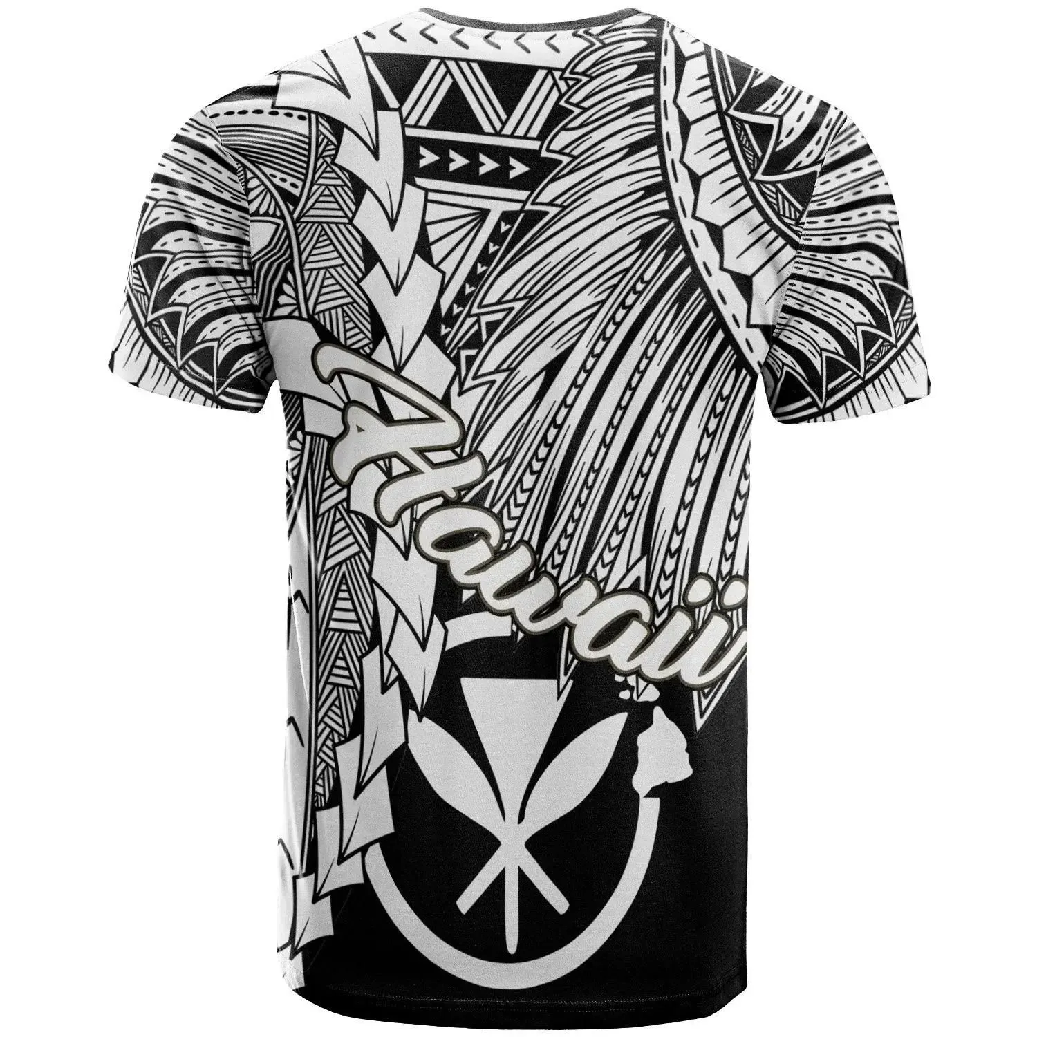 Alohawaii T-Shirt - Tee Hawaii Polynesian Custom Personalised - Tribal Wave Tattoo White - BN12