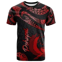 Pohnpei Micronesia T shirt - Poly Tattoo Red Version