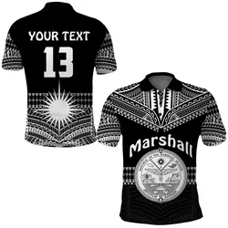 (Custom Text and Number) Marshall Islands Polo Shirt Best Tattoo Version Black LT13