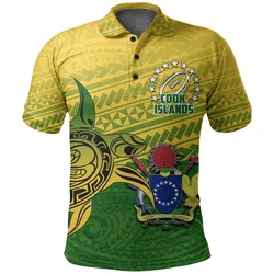 Cook Islands Rugby Turtle Polynesian Polo Shirt