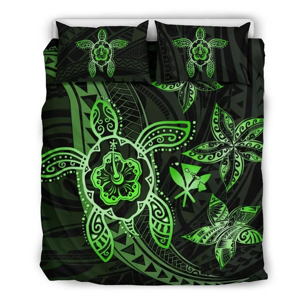 Alohawaii Bedding Set Kanaka Map Hibiscus Plumeria Turtle Art Green Polynesian Bedding Set Ah J1 Dhc1712562Dd