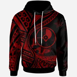Yap Hoodie - Plumeria Flowers Red Version