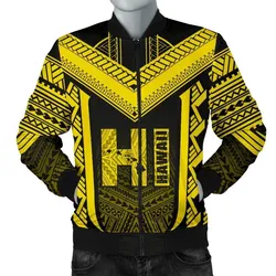 Hawaiian Kanaka Polynesian Mens Bomber Jacket Active Yellow