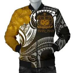 FamilyGaterJacket - Bomber Jacket Samoa Custom Personalised - Samoa Seal Wave Style (Gold) - BN18