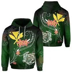 Hawaii Turtle Plumeria Polynesian Hoodie - Luck Style
