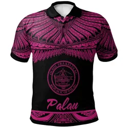 Palau Polynesian Polo Shirt - Poly Tattoo Pink Version