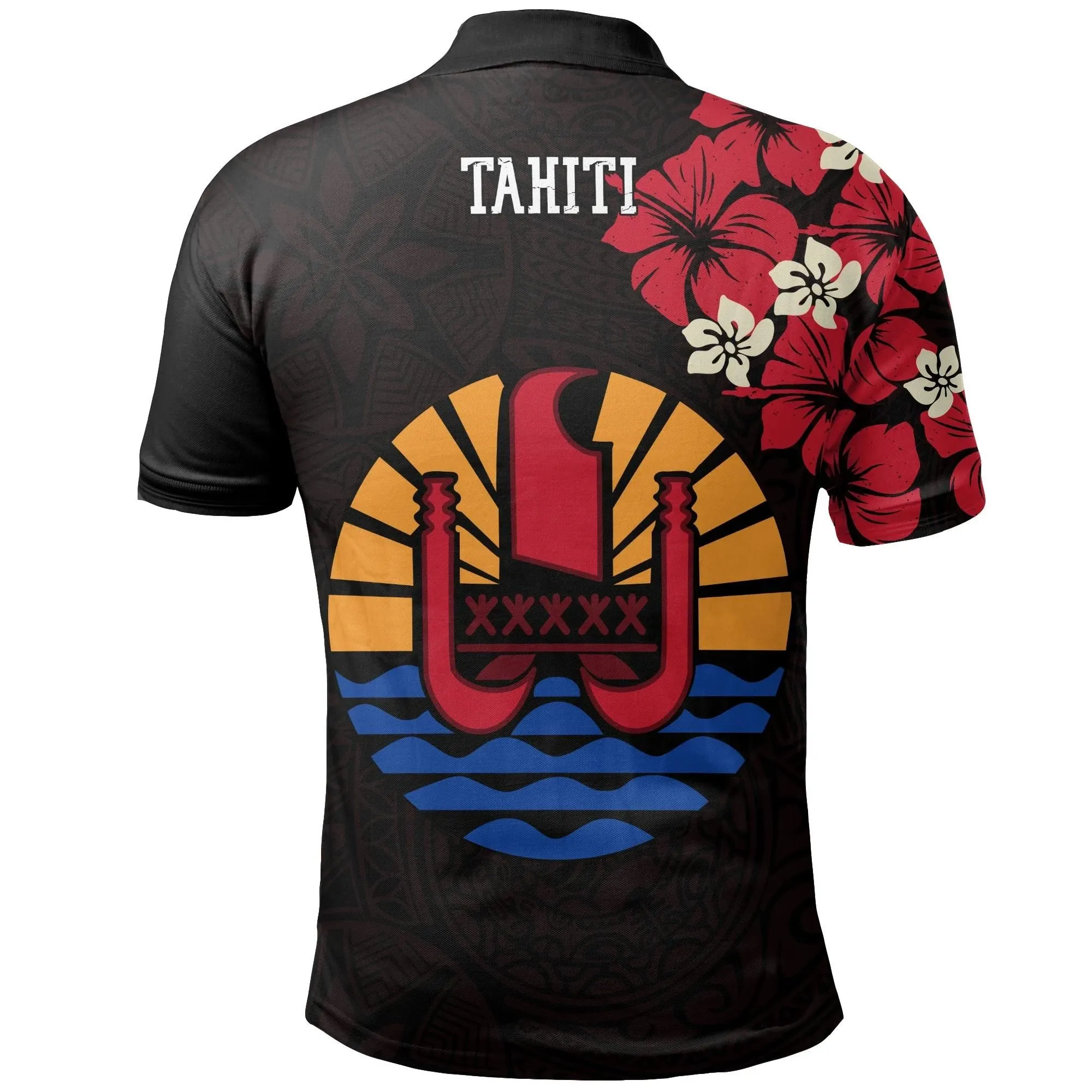 Tahiti Hibiscus Special Polo Shirt A02