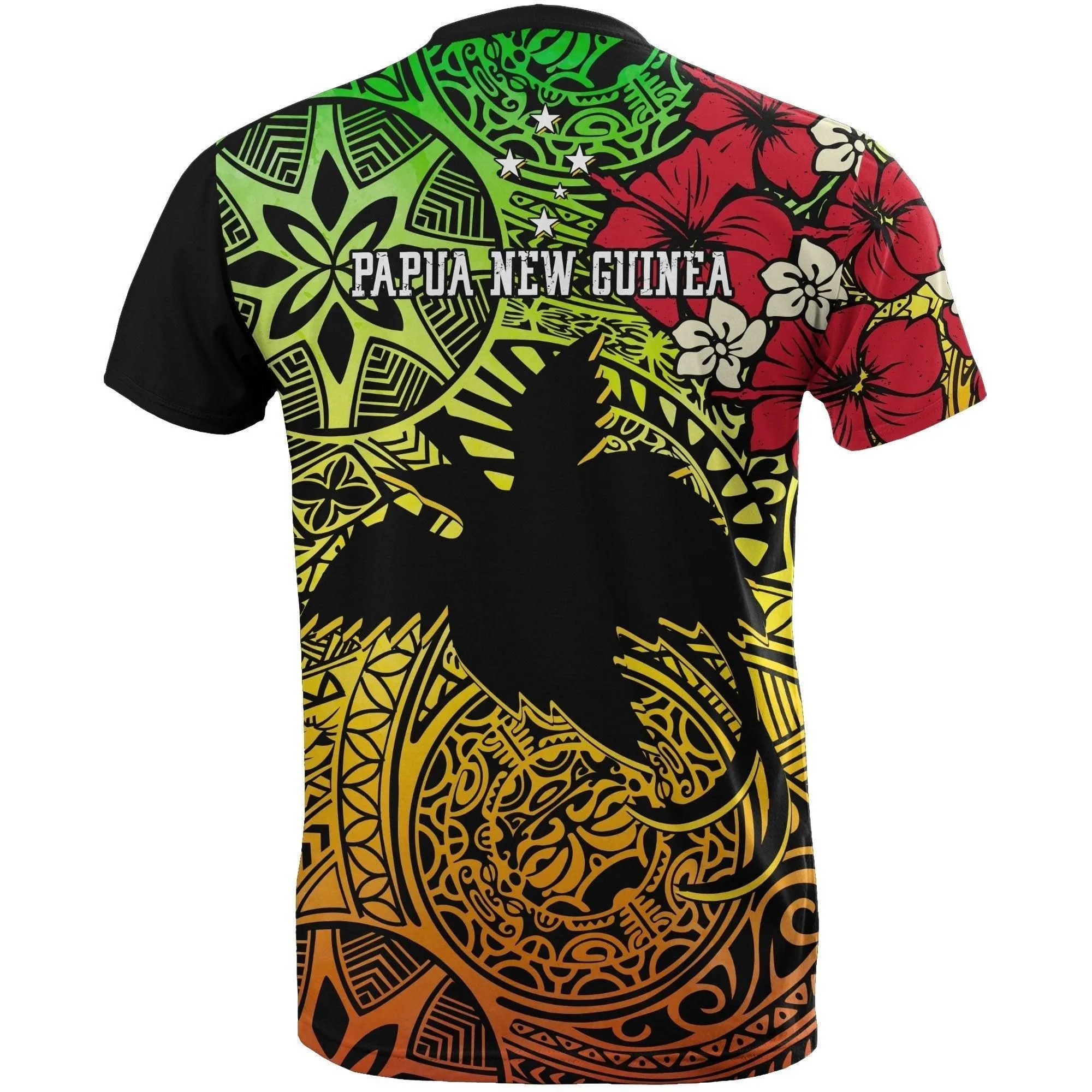 Papua New Guinea T shirts - Papua New Guinea Flag Hibiscus Reggae