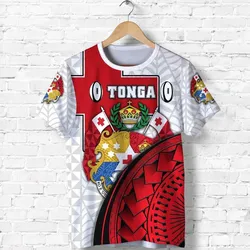 (Custom Personalised) Tonga Rugby T Shirt Polynesian Armor Style - White