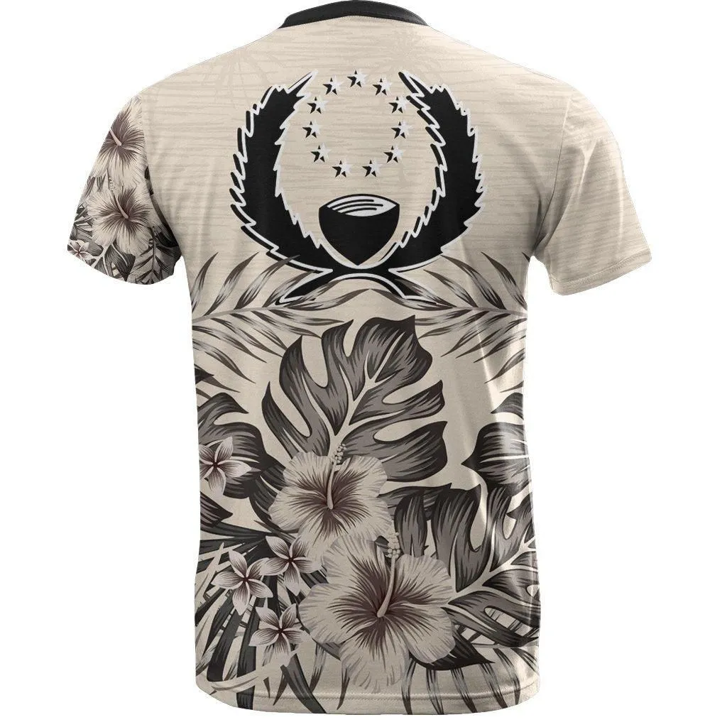 Pohnpei T shirt - Pohnpei Beige Hibiscus